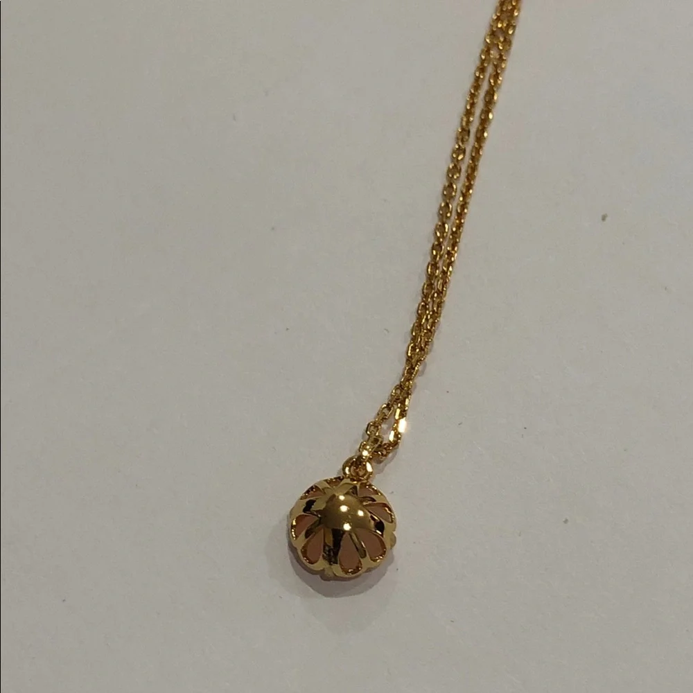 Kate Spade That Sparkle circle‎ pink quartz gemstone pendant necklace new